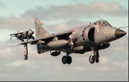 El Sea Harrier que fue utilizado con tanta éxito durante la guerra de Falklands y con una efectividad de 23 a 0 en combates aéreos