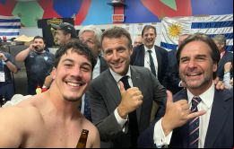 Lacalle vio perder a los Teros ante Francia 27-12 junto al presidente Macron